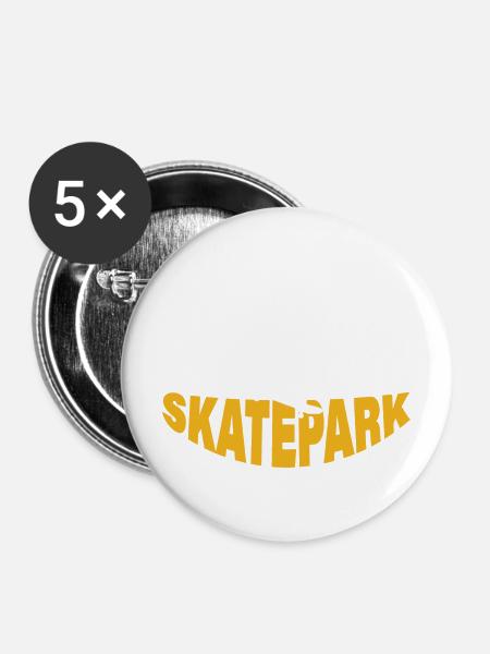 SKATEPARK - Buttons mittel 32 mm (5er Pack) - Weiß
