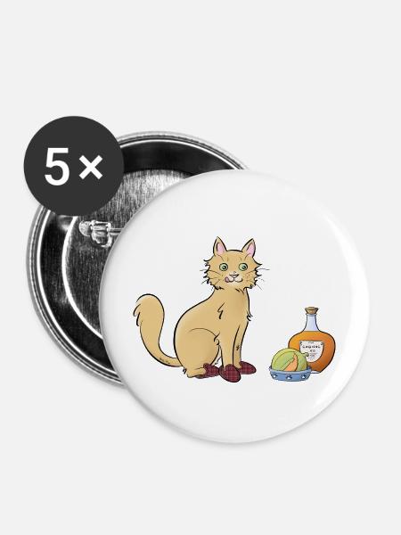 Chat-rentais - Buttons mittel 32 mm (5er Pack) - Weiß