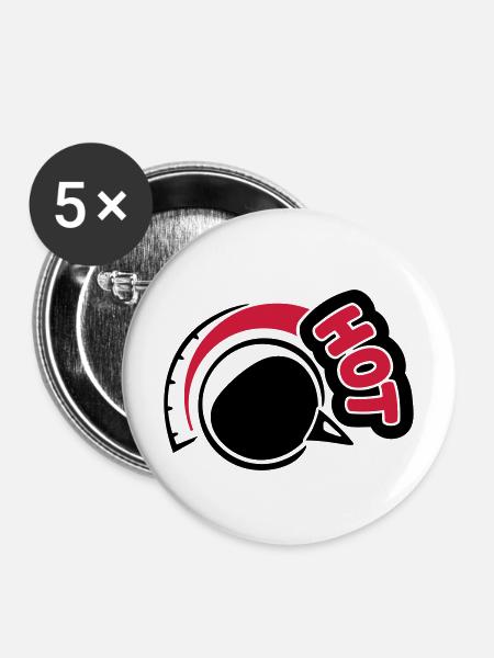 HOT - Buttons mittel 32 mm (5er Pack) - Weiß