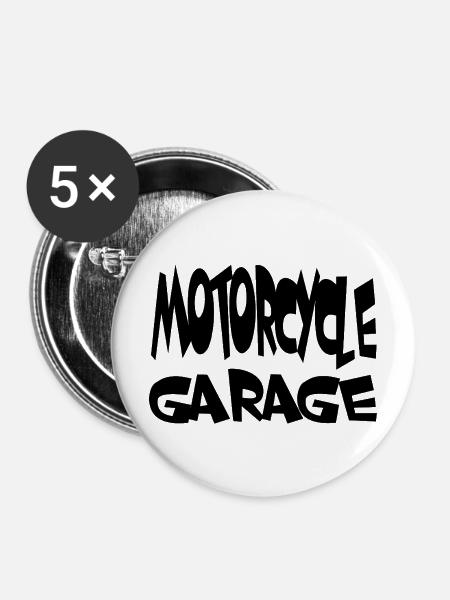 Motorrad - Buttons mittel 32 mm (5er Pack) - Weiß