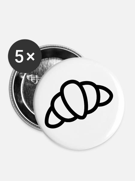 Halbmond - Buttons mittel 32 mm (5er Pack) - Weiß