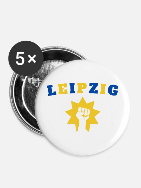 Leipzig - Buttons mittel 32 mm (5er Pack) - Weiß