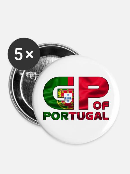 portugal_gp - Buttons mittel 32 mm (5er Pack) - Weiß