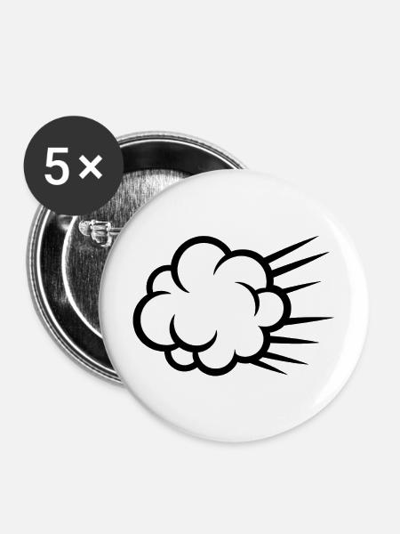 Wolkenbruch Karikatur - Buttons mittel 32 mm (5er Pack) - Weiß