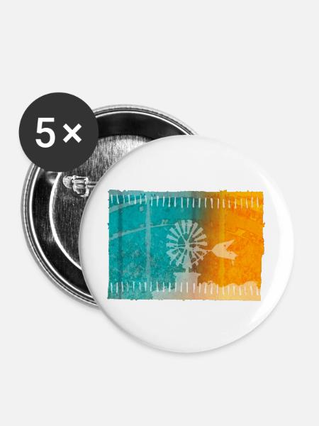 Balearen - Buttons mittel 32 mm (5er Pack) - Weiß