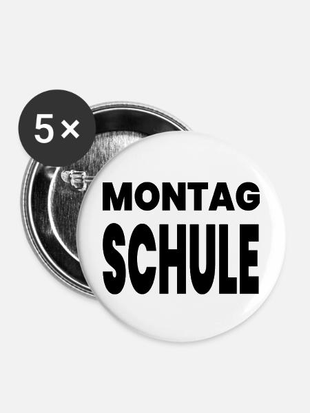 Schule - Buttons mittel 32 mm (5er Pack) - Weiß