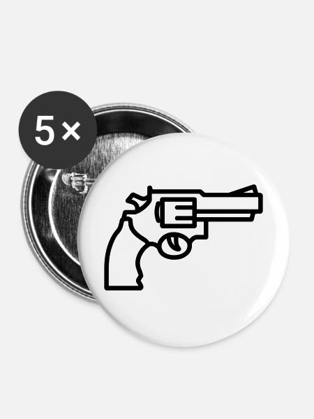 Revolver - Buttons mittel 32 mm (5er Pack) - Weiß