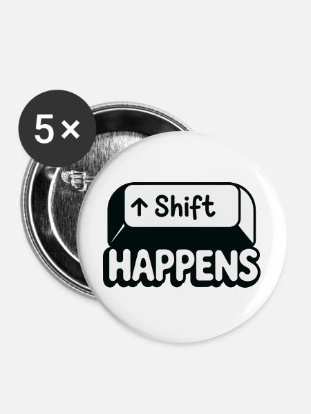 Verschiebung findet statt - Buttons mittel 32 mm (5er Pack) - Weiß