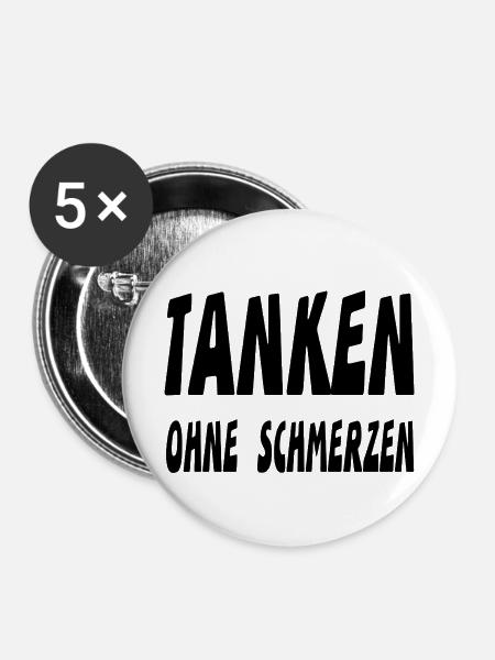 Tanken - Buttons mittel 32 mm (5er Pack) - Weiß
