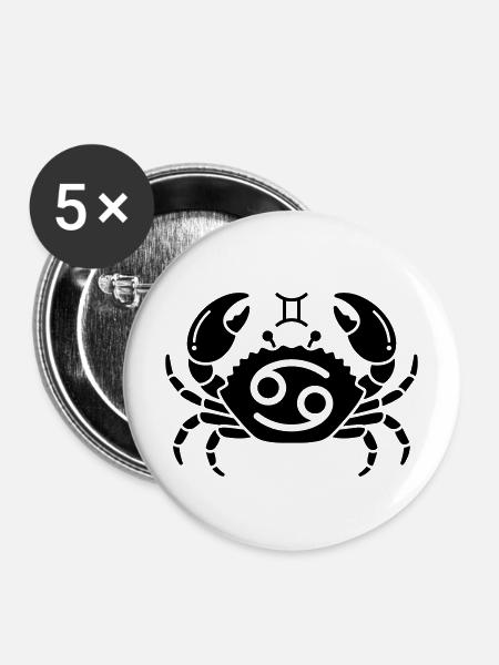 Sternbild Krabbe - Buttons mittel 32 mm (5er Pack) - Weiß