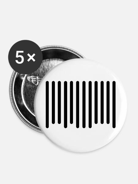 Barcode - Buttons mittel 32 mm (5er Pack) - Weiß