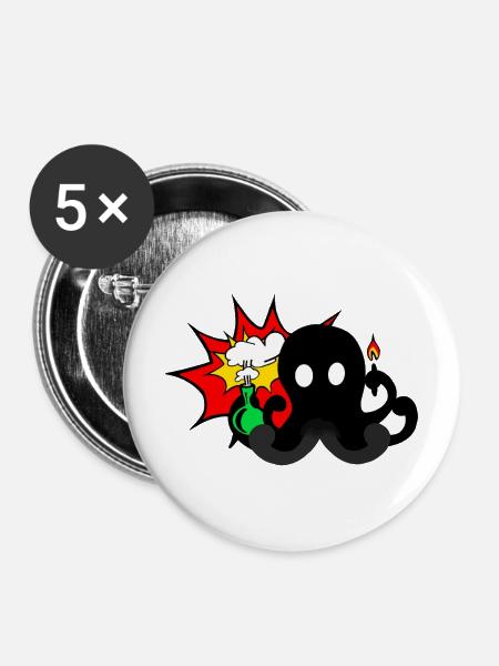 Wissenschafts-Explosion  - Buttons mittel 32 mm (5er Pack) - Weiß