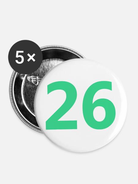 26 - Buttons mittel 32 mm (5er Pack) - Weiß