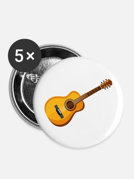 Gitarre - Buttons mittel 32 mm (5er Pack) - Weiß