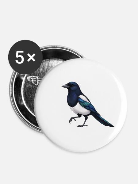 Elster - Buttons mittel 32 mm (5er Pack) - Weiß