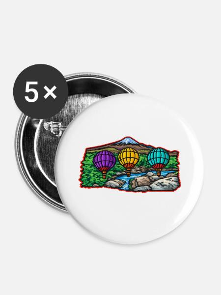 Vibrant Balloon Ridge Flucht - Buttons mittel 32 mm (5er Pack) - Weiß