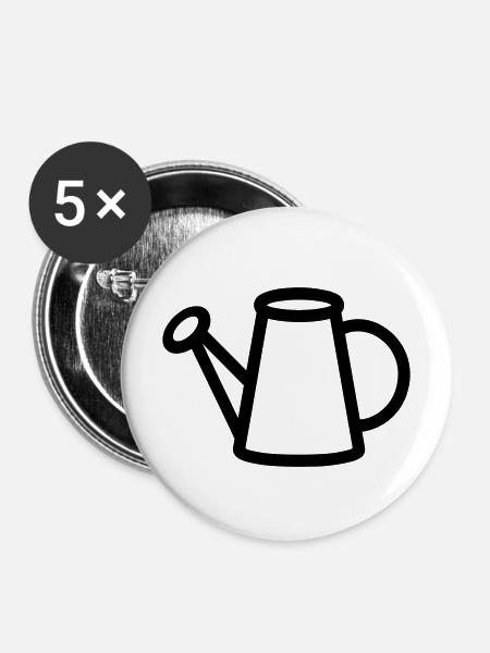 Gießkanne - Buttons mittel 32 mm (5er Pack) - Weiß
