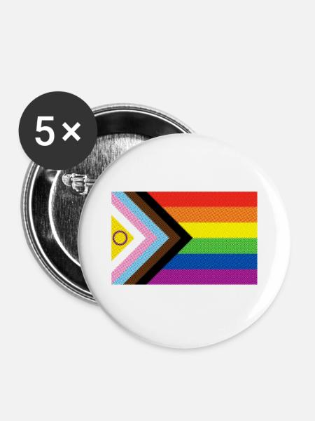 LGBTQIA+ - Buttons mittel 32 mm (5er Pack) - Weiß