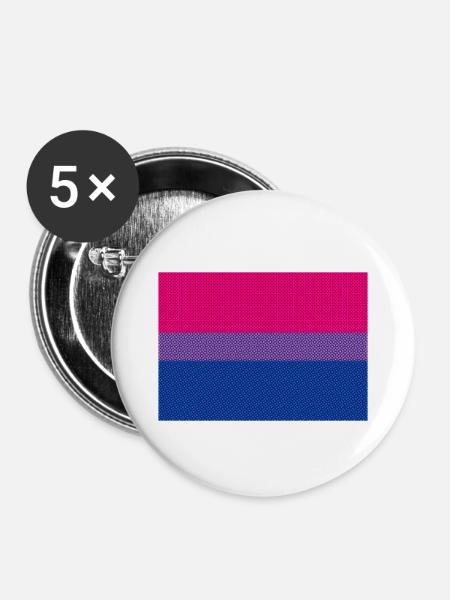 Bisexuelle Flagge - Buttons mittel 32 mm (5er Pack) - Weiß