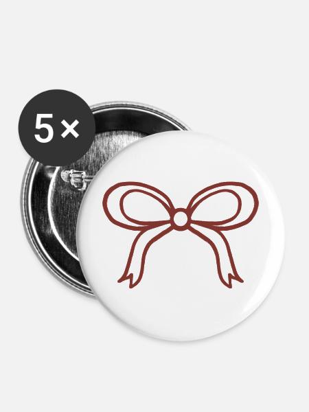 Silhouette der Bandschleife - Buttons mittel 32 mm (5er Pack) - Weiß