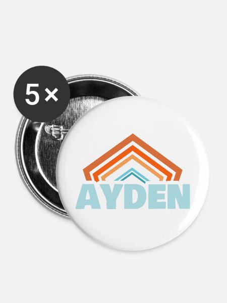 Ayden - Buttons mittel 32 mm (5er Pack) - Weiß