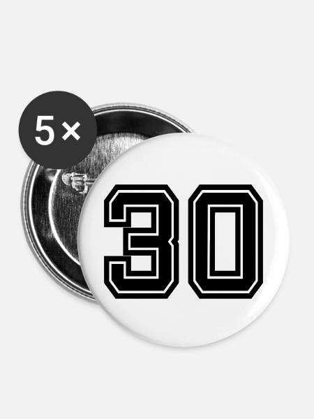 30 - Buttons mittel 32 mm (5er Pack) - Weiß