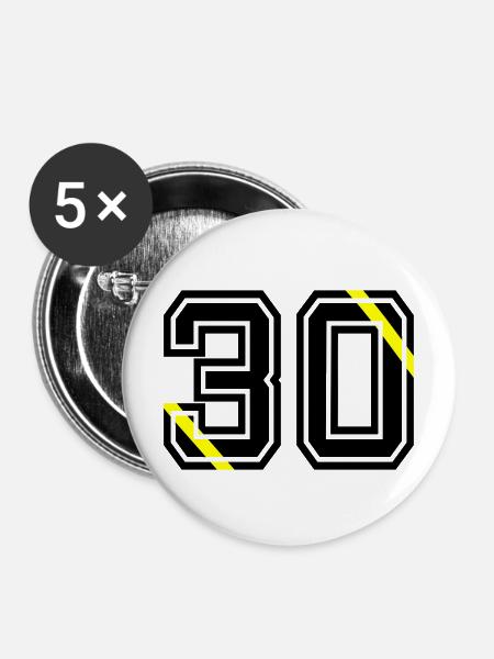 30- - Buttons mittel 32 mm (5er Pack) - Weiß