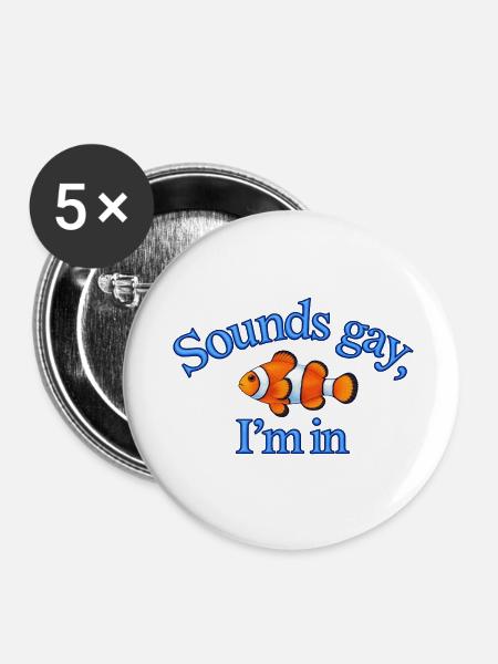 Sounds Gay - Buttons mittel 32 mm (5er Pack) - Weiß