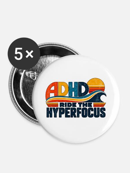 ADHD – My Own Frequency - Buttons mittel 32 mm (5er Pack) - Weiß