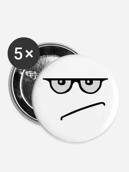 grumpy - Buttons mittel 32 mm (5er Pack) - Weiß