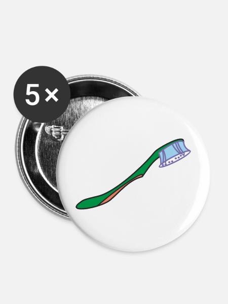 Zahnbürste - Buttons mittel 32 mm (5er Pack) - Weiß