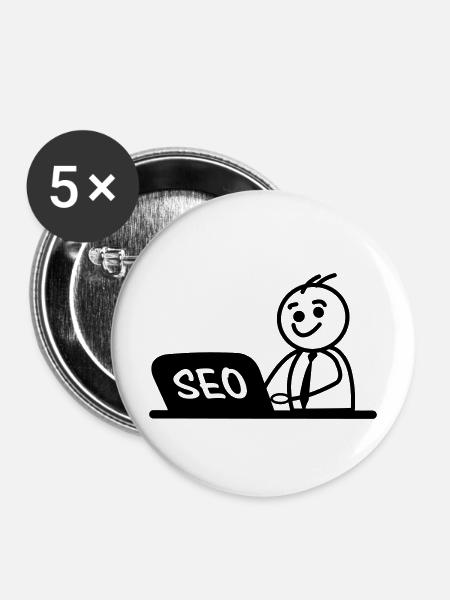 Arbeit Laptop SEO - Buttons mittel 32 mm (5er Pack) - Weiß