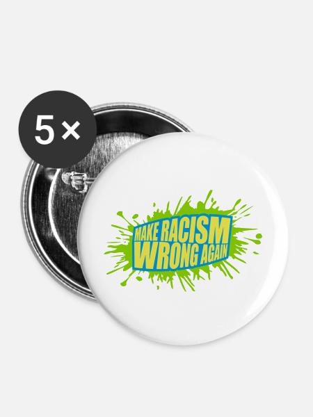 make racism wrong again - Buttons mittel 32 mm (5er Pack) - Weiß