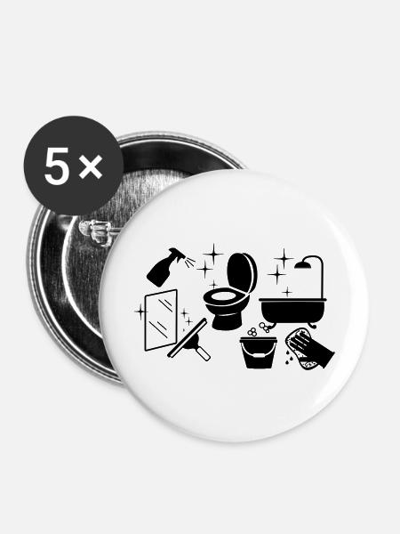 Reiniger 7 - Buttons mittel 32 mm (5er Pack) - Weiß