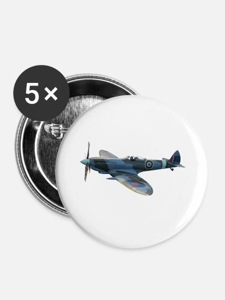 Spitfire - Buttons mittel 32 mm (5er Pack) - Weiß