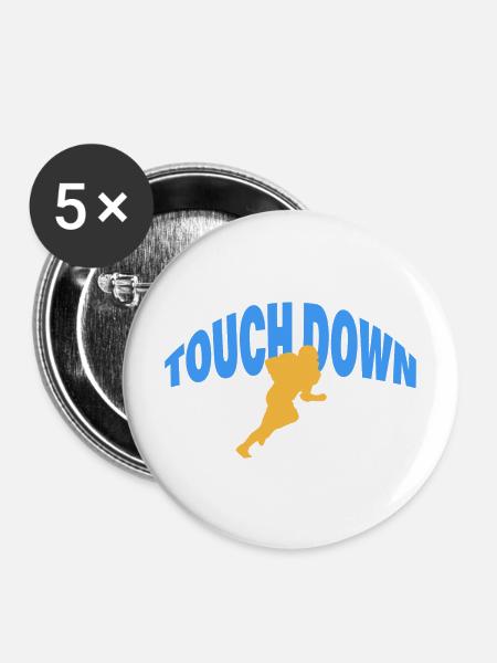 TOUCH DOWN - Buttons mittel 32 mm (5er Pack) - Weiß