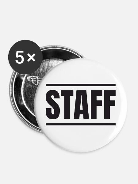 STAFF - Buttons mittel 32 mm (5er Pack) - Weiß