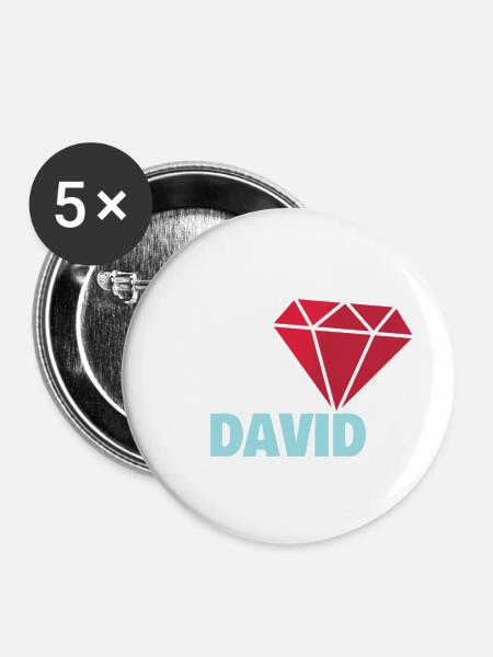 David - Buttons mittel 32 mm (5er Pack) - Weiß