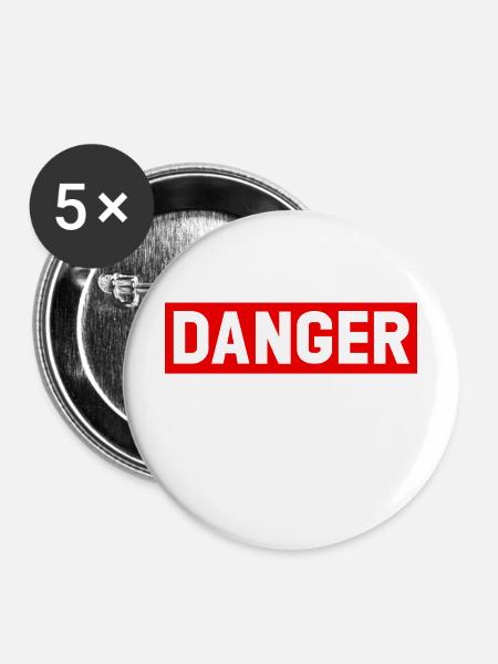 Danger Prout ohne Vorwarnung - Buttons mittel 32 mm (5er Pack) - Weiß