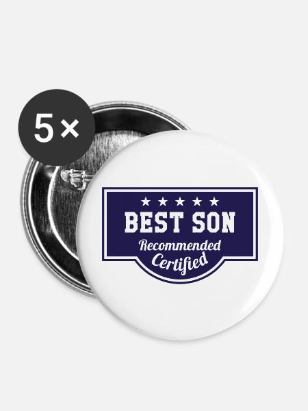 Bester Junge! Baby Birth Man - Buttons mittel 32 mm (5er Pack) - Weiß