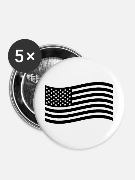 Verwenden Sie Flags - Buttons mittel 32 mm (5er Pack) - Weiß