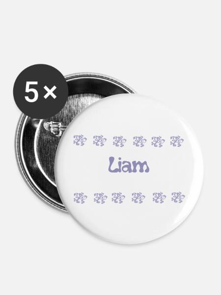 Liam Lavender Bubbles - Buttons mittel 32 mm (5er Pack) - Weiß
