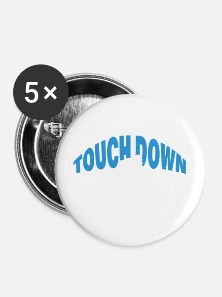 TOUCH DOWN - Buttons mittel 32 mm (5er Pack) - Weiß