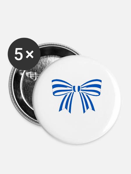 Ellada Schleife - Buttons mittel 32 mm (5er Pack) - Weiß