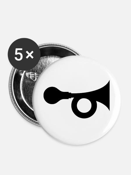 Hupe - Buttons mittel 32 mm (5er Pack) - Weiß