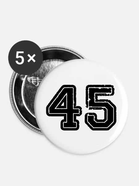45 - Buttons mittel 32 mm (5er Pack) - Weiß
