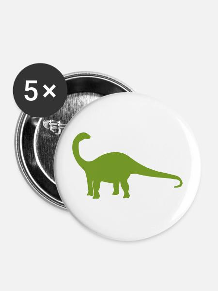 Saurier Silhouette Grün - Buttons mittel 32 mm (5er Pack) - Weiß