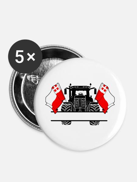 Utrecht_Tractor_Custom_Edition - Buttons mittel 32 mm (5er Pack) - Weiß