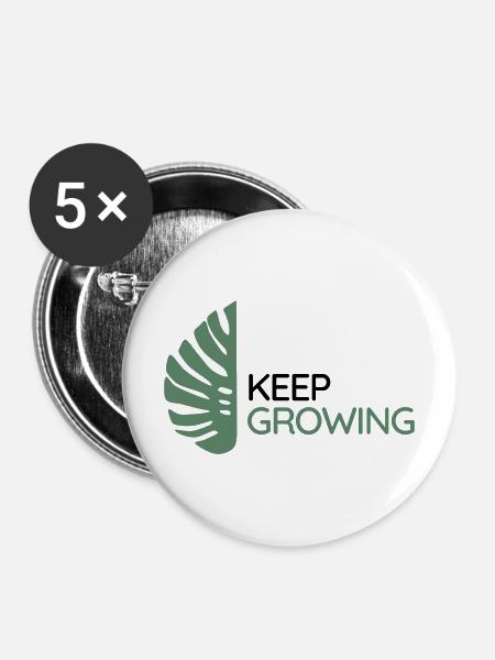 Monstera – Weiter wachsen - Buttons mittel 32 mm (5er Pack) - Weiß
