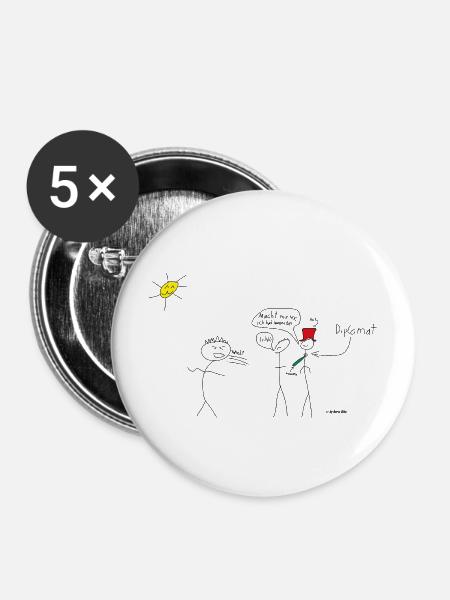Diplomat - Buttons mittel 32 mm (5er Pack) - Weiß